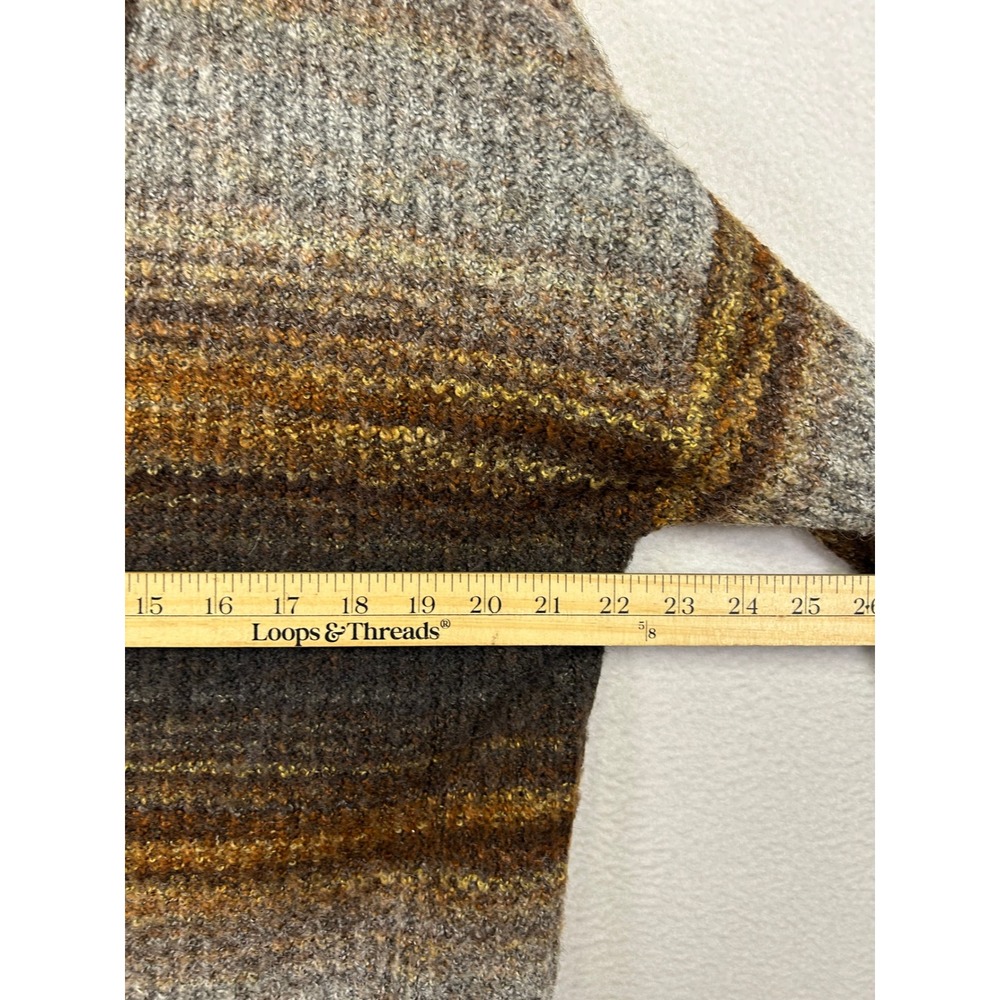 Christian Siriano Space Dye Knit Cardigan Women Medium Brown Sweater Earthy Boho - Picture 5 of 9